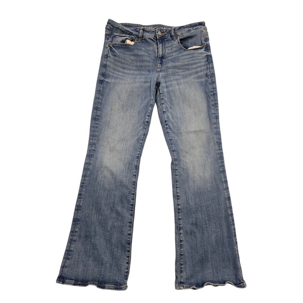American Eagle Kick Boot Jeans Medium Wash Next Level Stretch Size 14 Regular